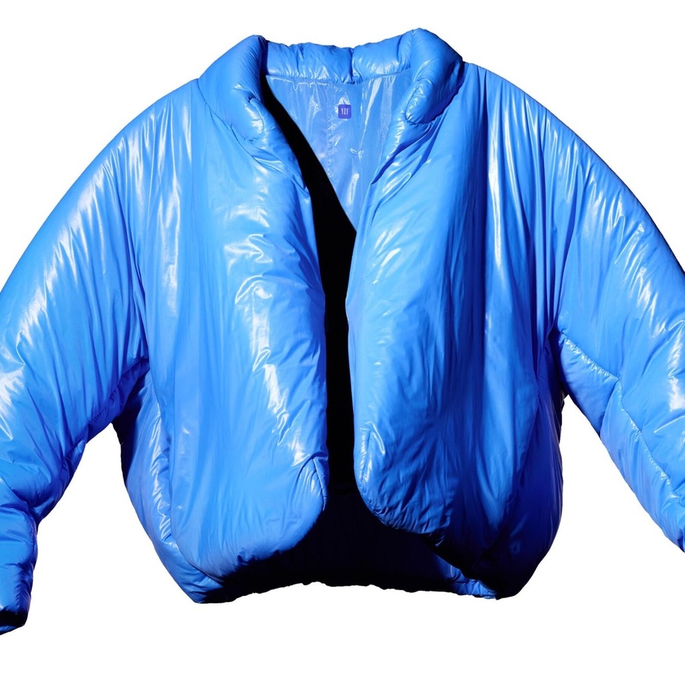 Brand new, never worn BLUE Yeezy round jacket